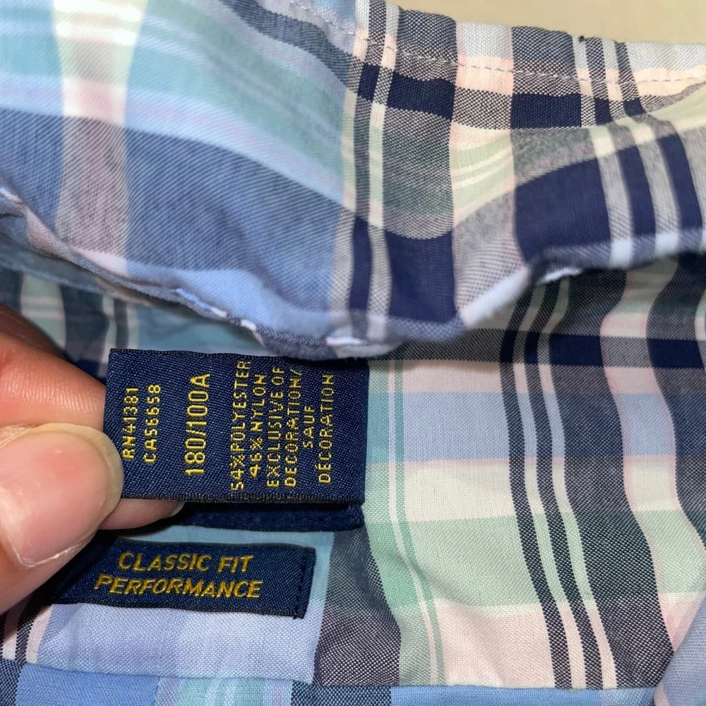 Polo Ralph Lauren Mens Large Classic Fit Performance Plaid Button Down Shirt